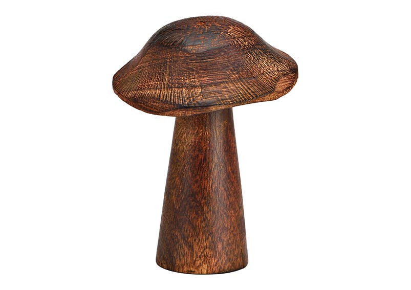 Wurm - Wholesale Decorative Figurine - Mushroom made of mango wood brown (W/H/D) 10x13x10cm0