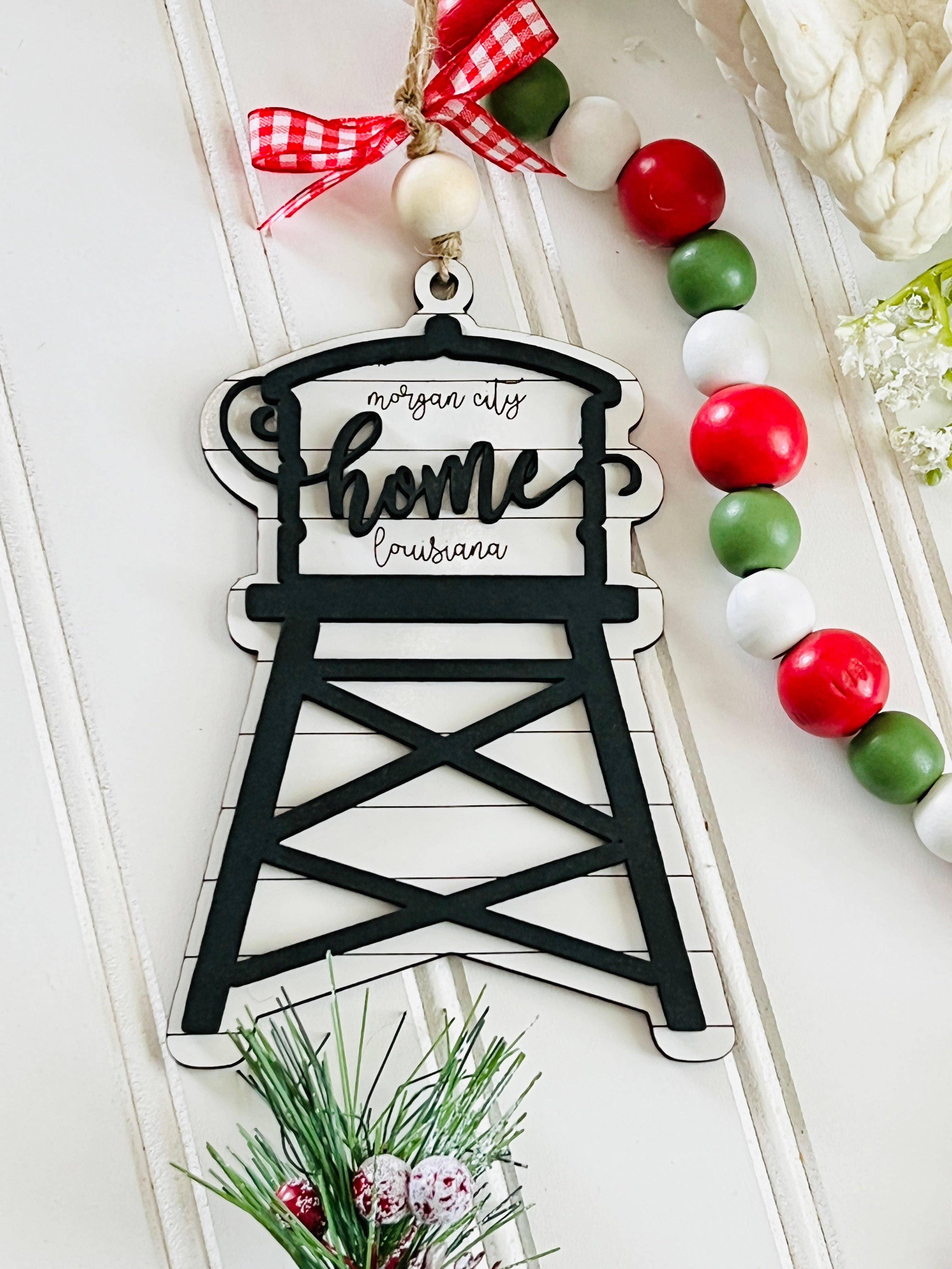 Geaux Magnolia – wholesale Ornament – Water Tower Hometown Ornament Custom Hometown and State1