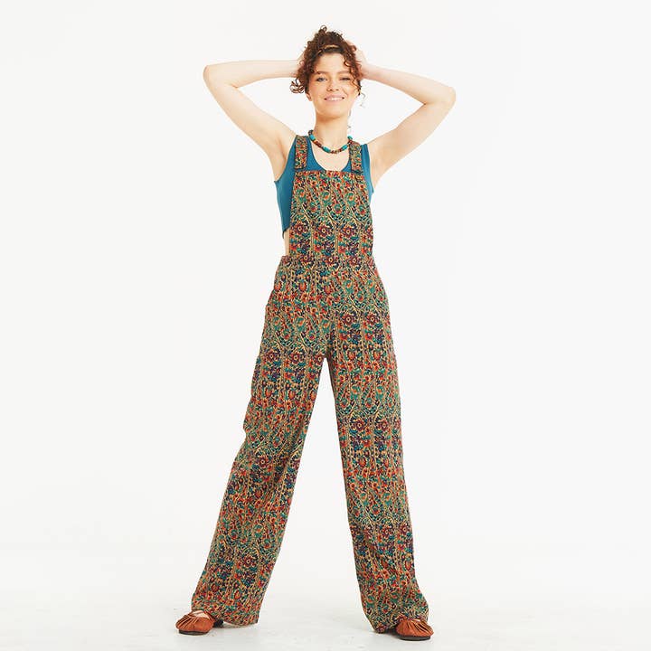 Jumpsuit mit verstellbaren Schnallenriemen und Blumendruck für den Großhandel von Los Banditos