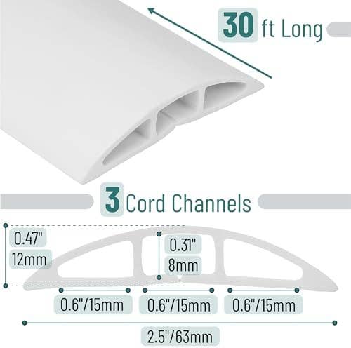 Bates Choice - Vendita all'ingrosso  - Bates - Copertura per cavi da pavimento, copertura per cavi da 30 piedi, bianco1