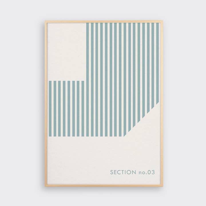 Sección 3, azul, impresión artística arquitectónica para venta al por mayor de Tom Pigeon