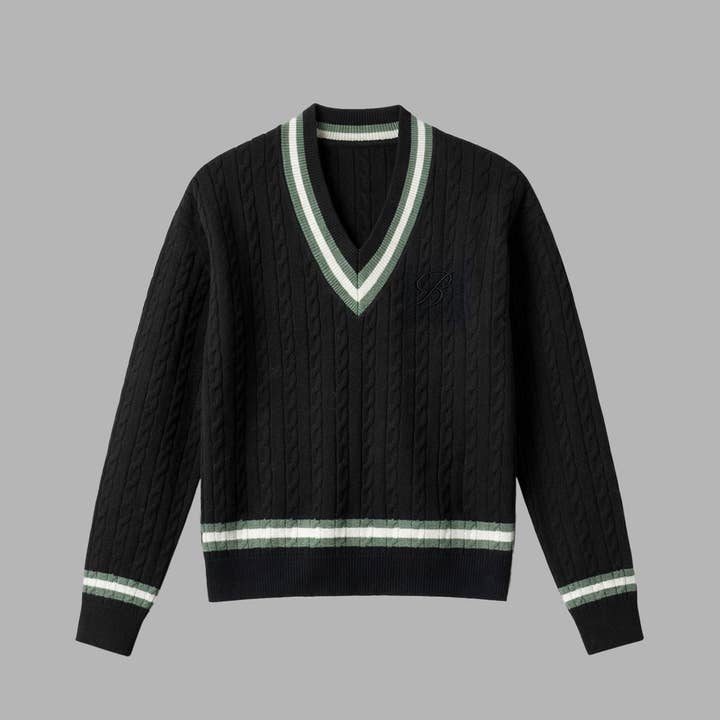 Camisola de malha Blvck com decote em V por atacado de Blvck Paris