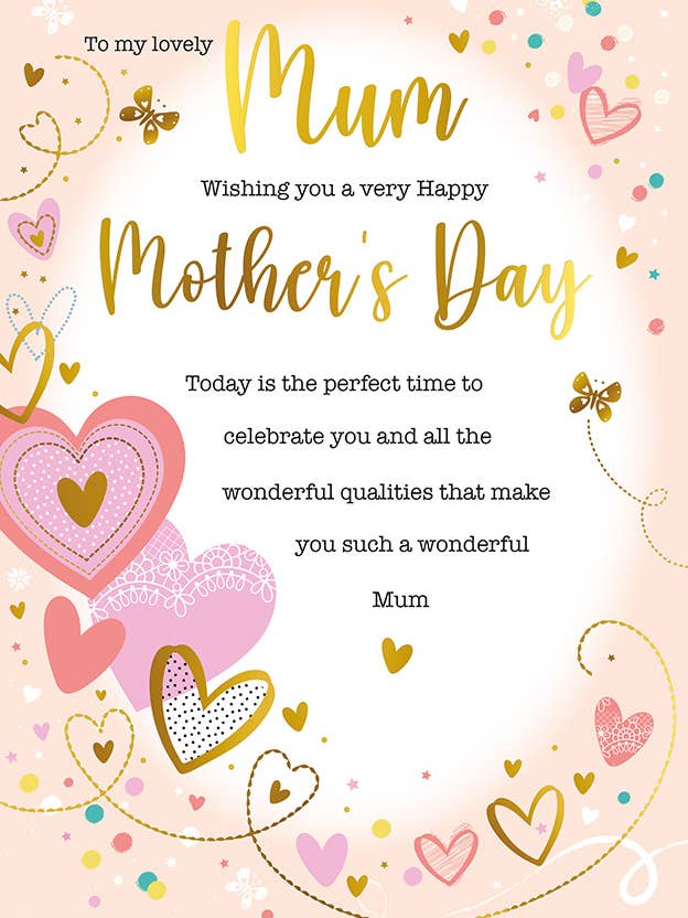 Carte de fête des mères, Maman, Cœurs à motifs pour la vente par Piccadilly Greetings