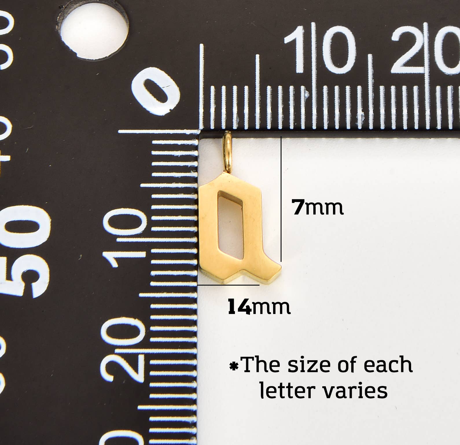 Beads Creation - Wholesale Individual Charm/Pendant - 18K Gold Personalized Gothic Cursive Initial Letter CP12093