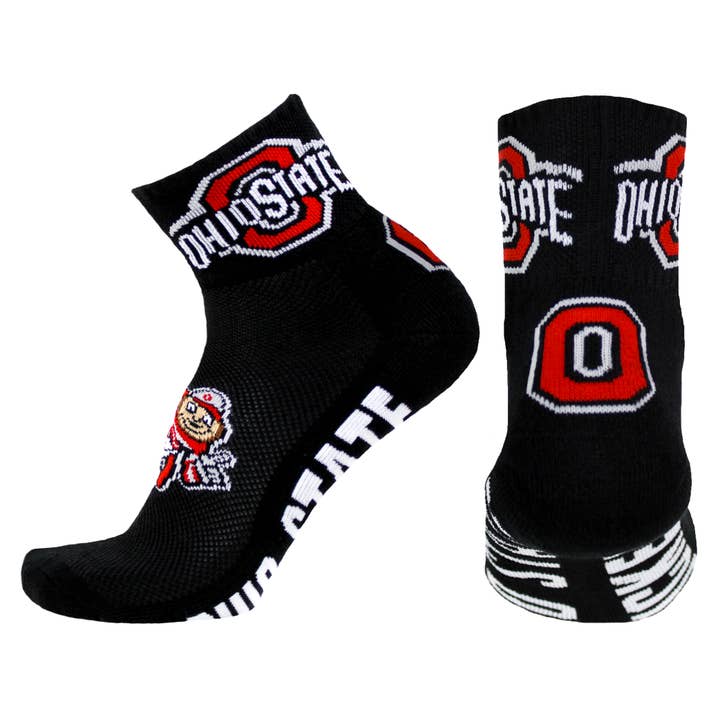 Ohio State Buckeyes Black Quarter Socks for wholesale by Donegal Bay