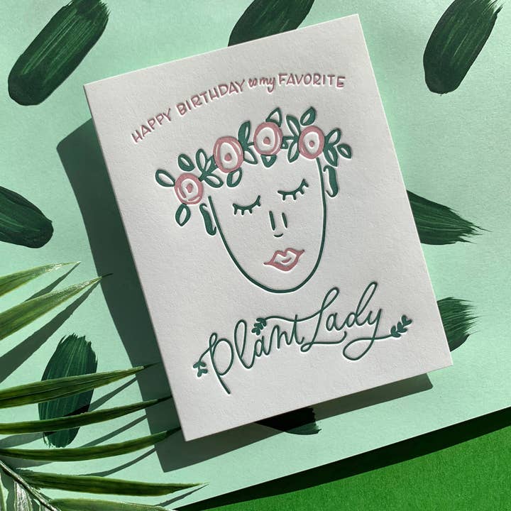 Plant Lady Birthday - Carte d'anniversaire pour la vente par INK MEETS PAPER