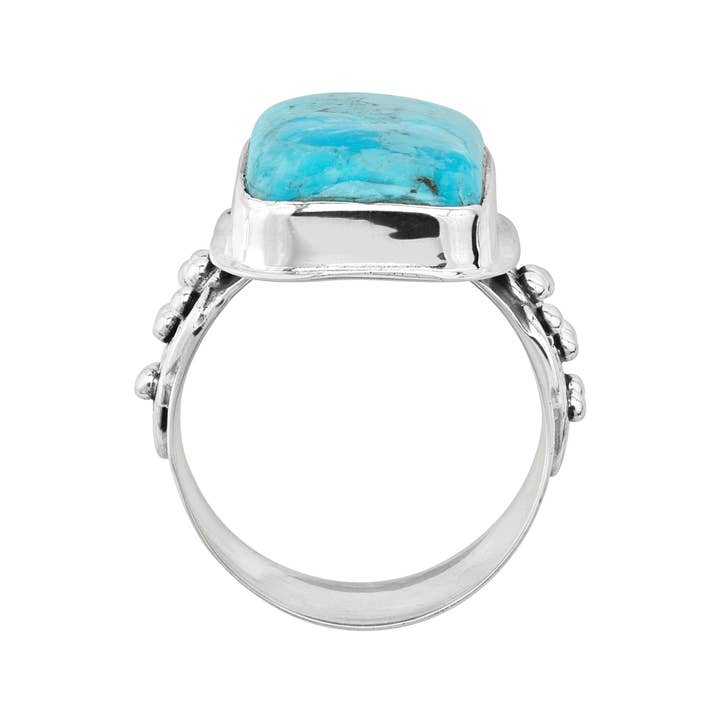Teal Silpada Big Spring Compressed Mojave Turquoise Ring, Silver for wholesale on Faire