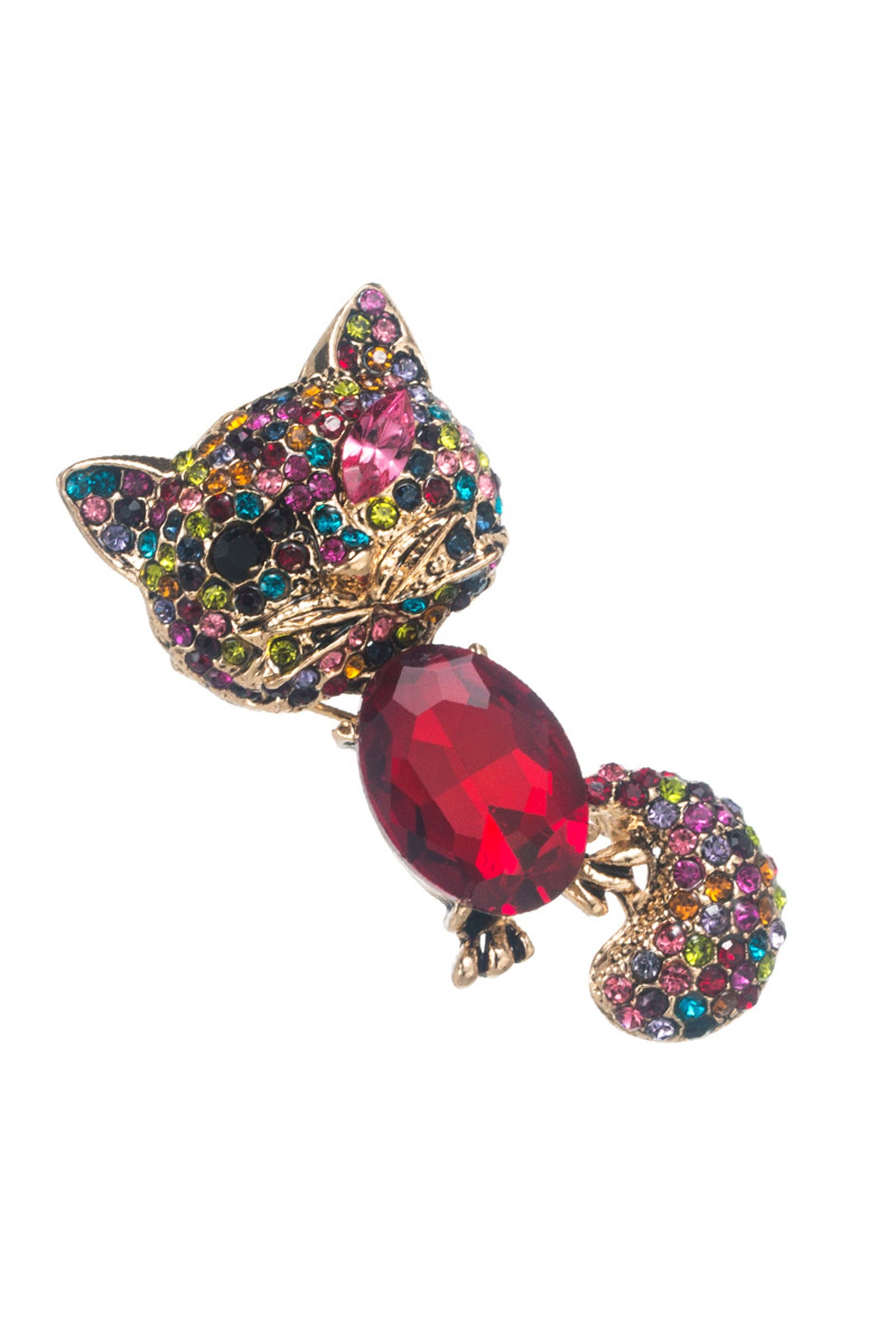 Ole - Wholesale Brooch - Cat Rhinestone Pin