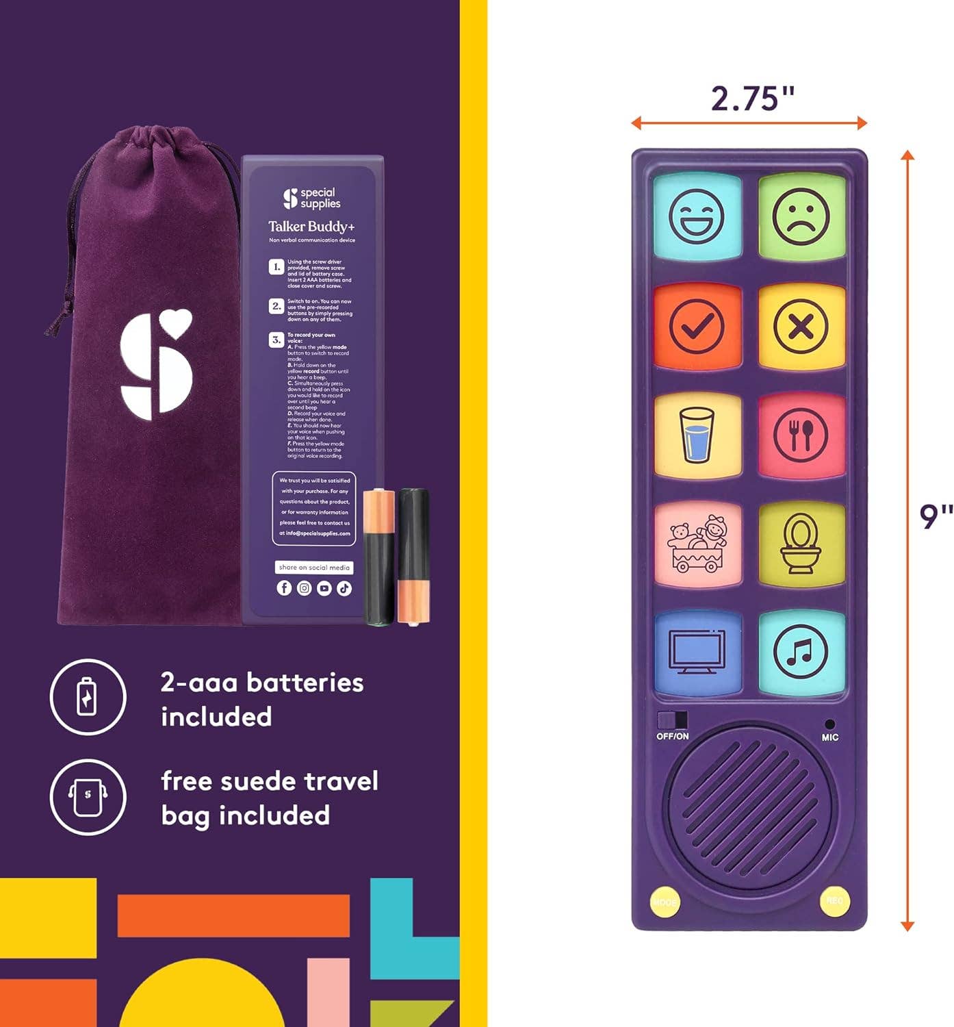 Special Supplies - Wholesale Electronic Toy - Kids & Baby - AAC Communication Device Speech Therapy, Talker Buddy Communication Device For Non Verbal Kids & Adults, Autism Talking Aids For Home, School Kids Communication Device W/Recording Option2