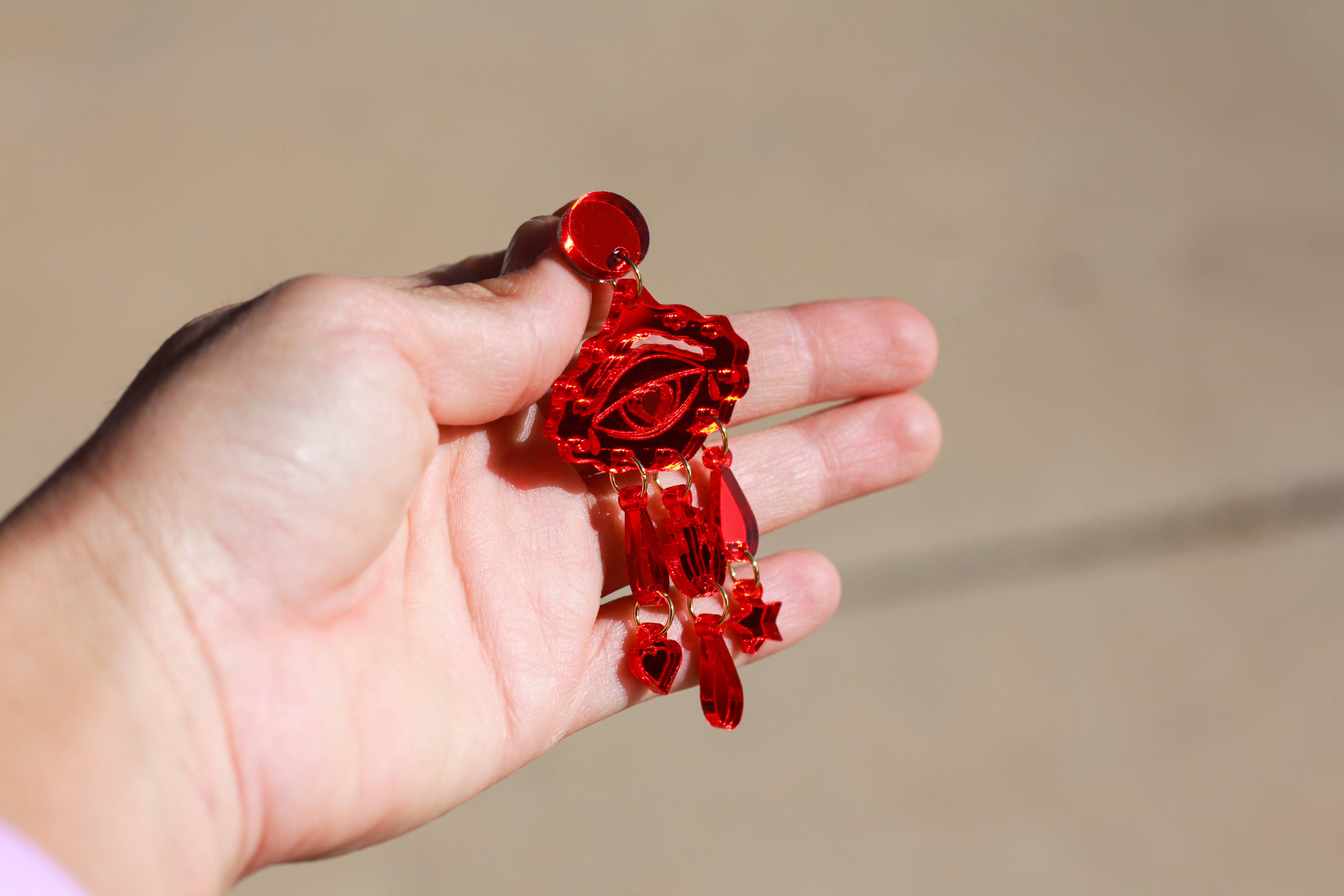 LUNA & SAYA - Wholesale Dangle Earrings - Sacred Eyes Dangles | Acrylic Statement Earrings9