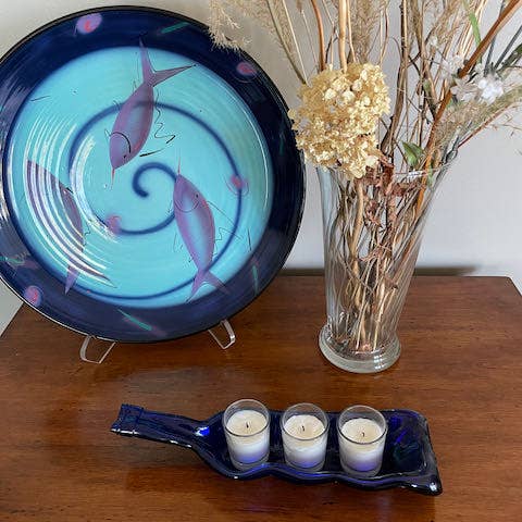 Rescued Whines - Wholesale Candle Holder - Slumped wine bottle candle holder.2