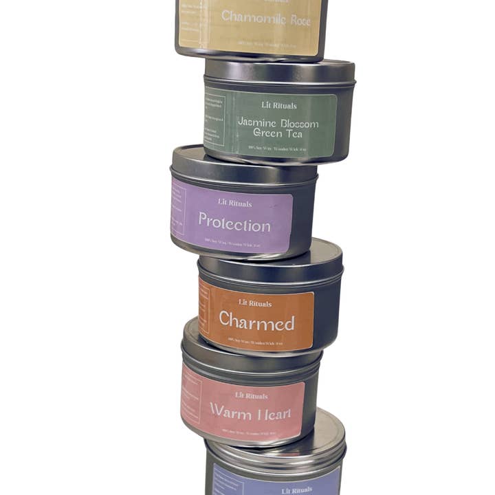 Lit Rituals - Wholesale Jar/Filled Candle - Earl Grey & Lavender Creme Soy Candle - Wooden Wick