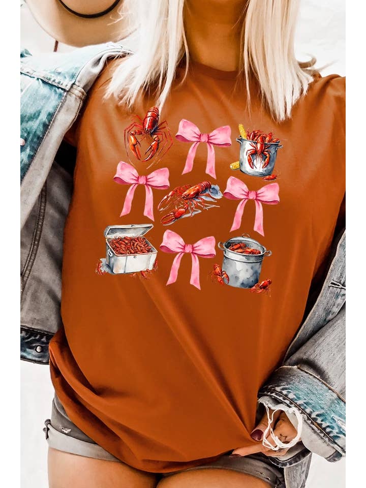 COLORBEAR – Großhandel T-Shirt (Grafikdruck) – Damen – Grafik-T-Shirt mit Flusskrebs-Coquette6