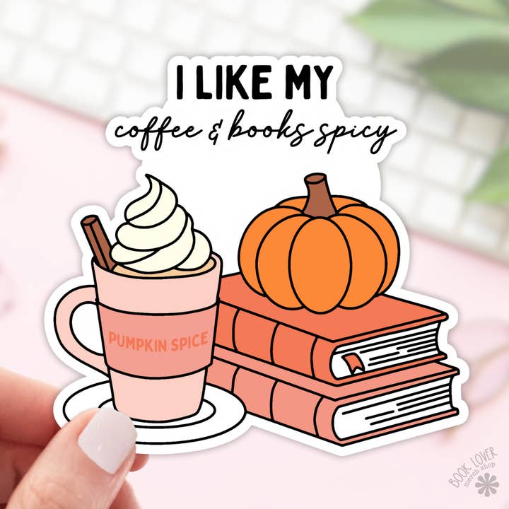 Adesivi piccanti I Like My Coffee & Books/Adesivi per libri per la vendita all'ingrosso da parte di Book Lover Merch Shop