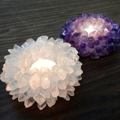 Rock Paradise - Wholesale Candle holder - Clear Quartz Crystal Point Candle Holder3
