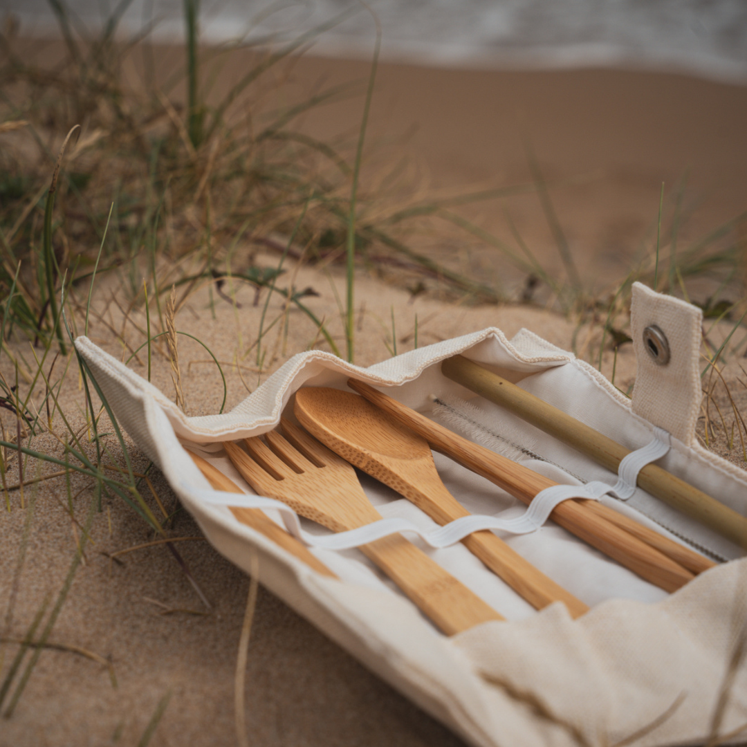 Pandoo - Wholesale Assorted Cutlery Set - Picnic and travel cutlery set | bamboo and cotton5