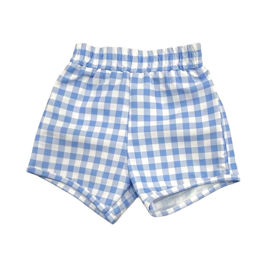Sugar Bee Clothing – Großhandel Badeshorts – Kinder – Jungen Sommer Badeshorts - Blaues Vichy-Karo3