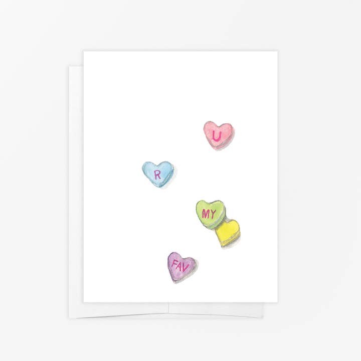 Carte de vœux - Candy Hearts - Saint-Valentin pour la vente par emmy+olly