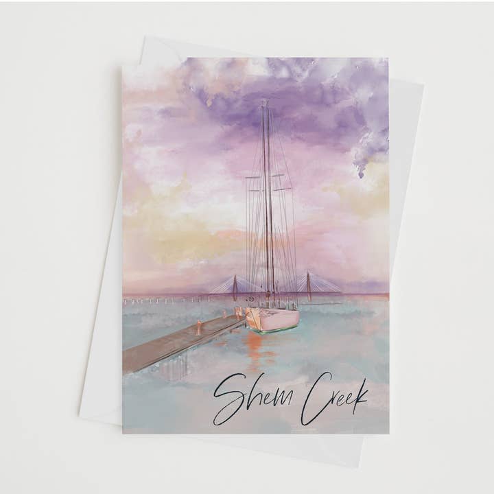 SHEM CREEK, SC - Note Cards for wholesale by Rebecca Illustrated