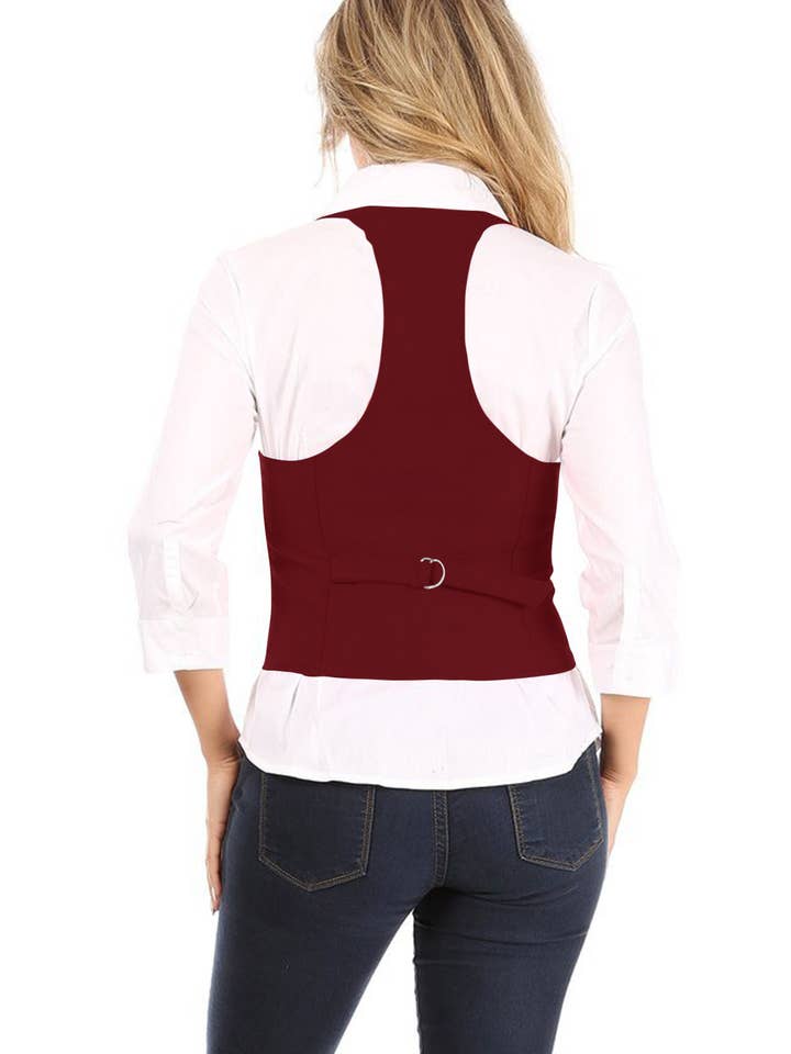 MOA COLLECTION – wholesale Kostymväst – Dam – Dam Casual Knapp ner Smoking Kostym Väst Topp