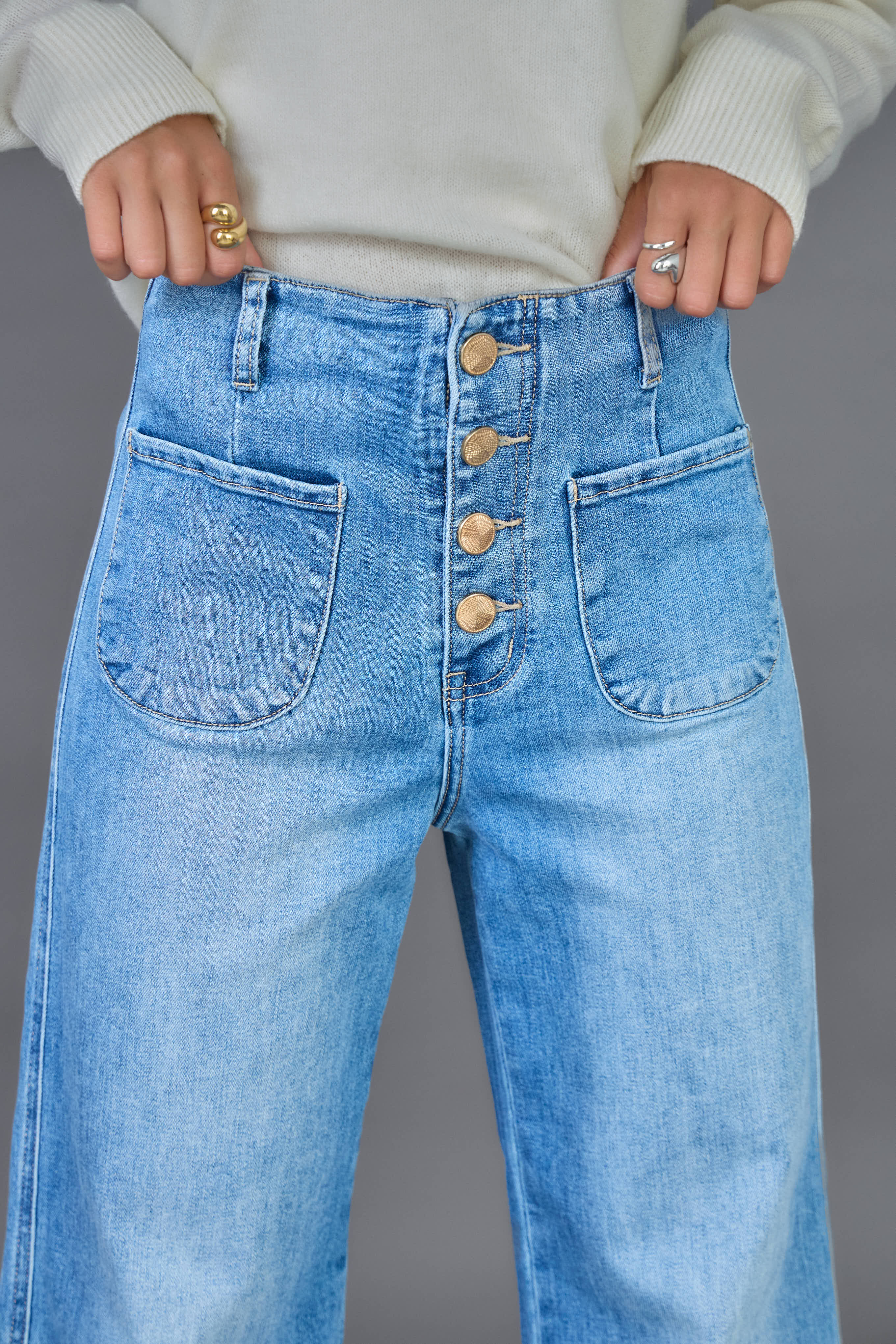 ANA & LUCY - Wholesale Jeans - Women's - Wide-Leg Jeans (Button Closure) "Audrey" - ANA & LUCY11