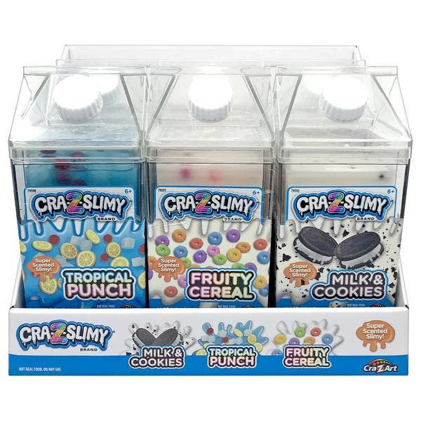 Cra-Z-Slimy Super Scented Milk Cartons Slimy Jars- Assorted for wholesale by Cra-Z-Art
