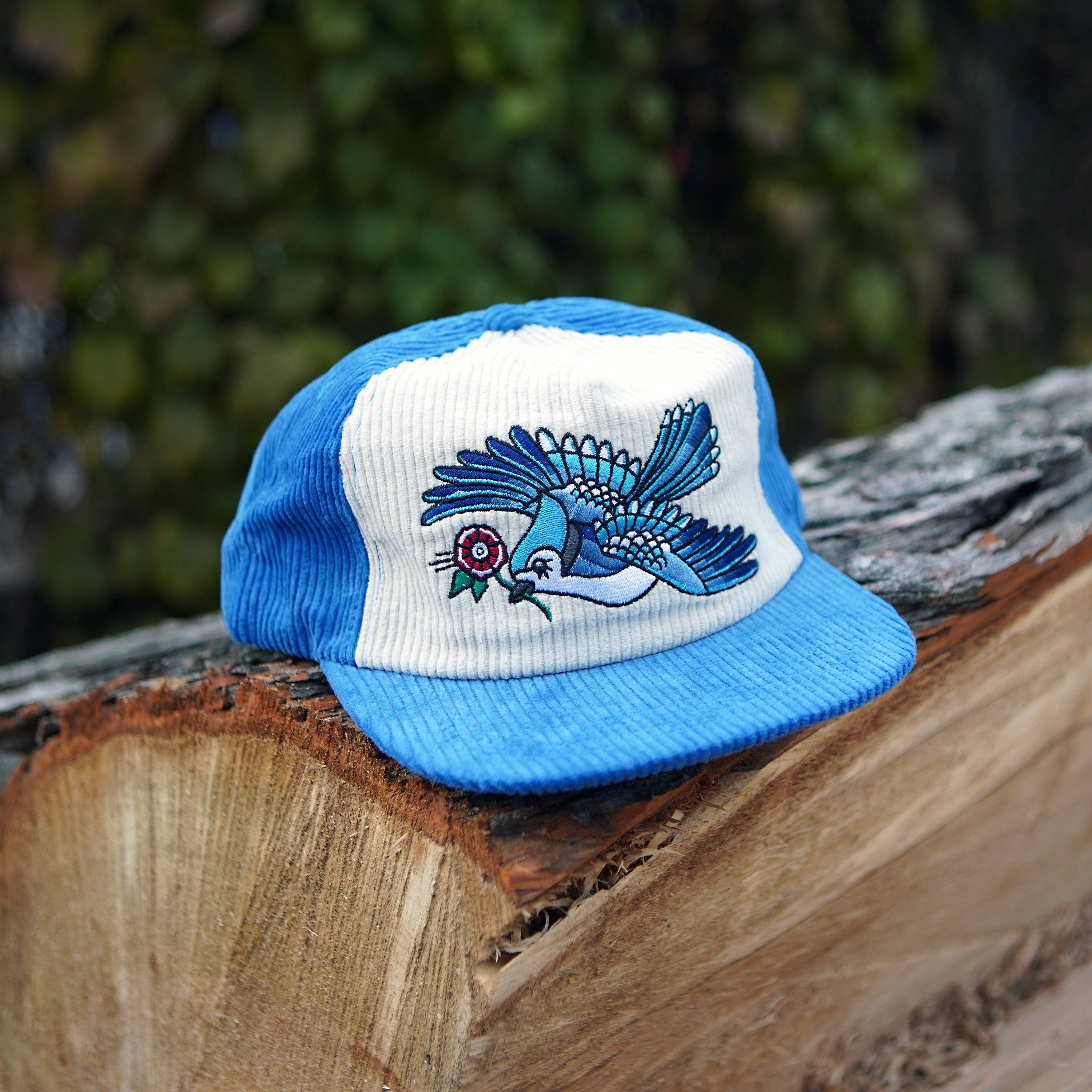 Stuntin Goods - Wholesale Flat Brim Cap - Unisex - Blue Jay Two-Tone Corduroy Hat6