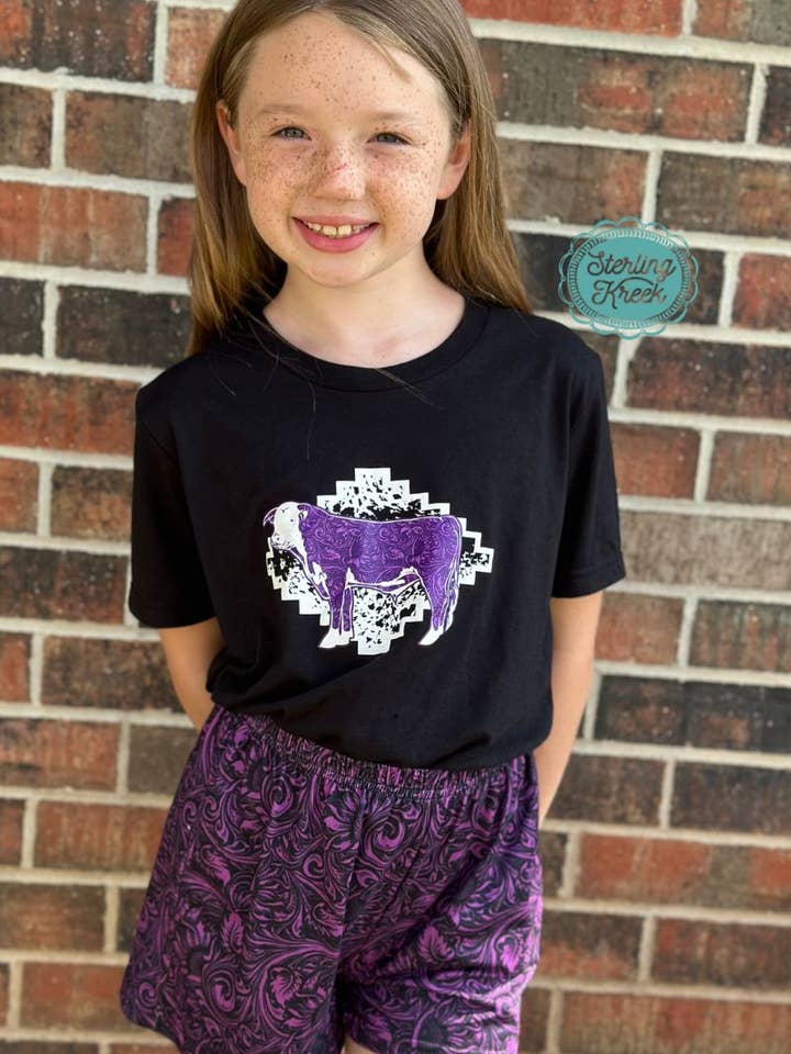 The Tooled Hereford Tee KIDS for wholesale by Sterling Kreek