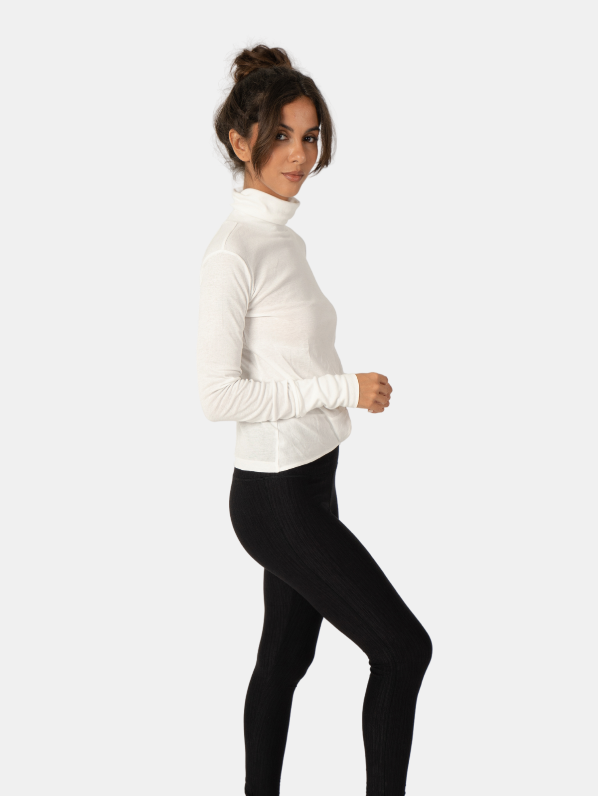 Hands To Hearts - Wholesale Knit Top - Women's - Reversible Knotted LS Turtleneck Azure25