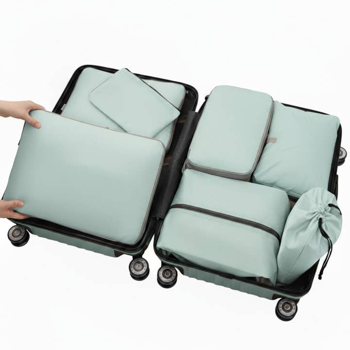 7-Piece Compression Packing Cube Set with Zipper Closures and Carry Handles for wholesale by AK Brand