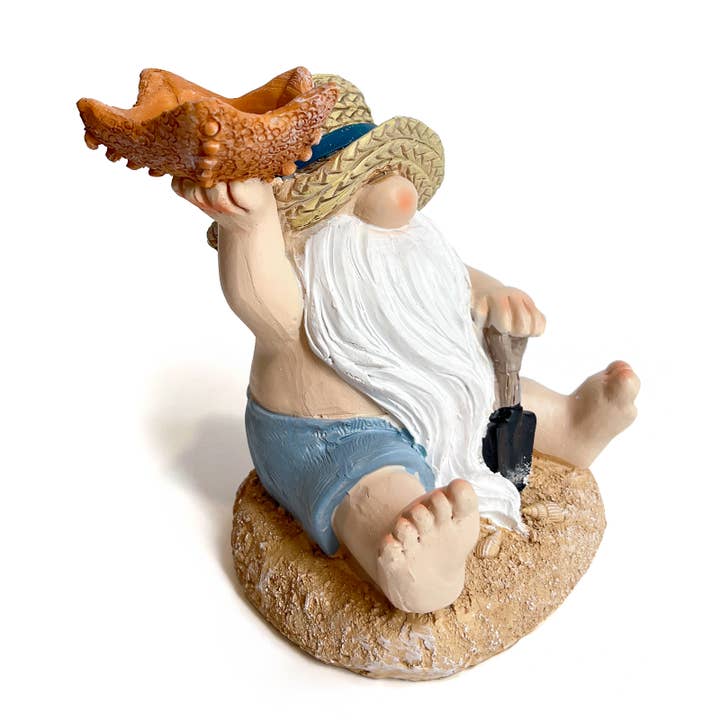 Liffy - Wholesale Decorative Figurine - Beach Gnome Resin Candle Holder Figurine Coastal Decor5