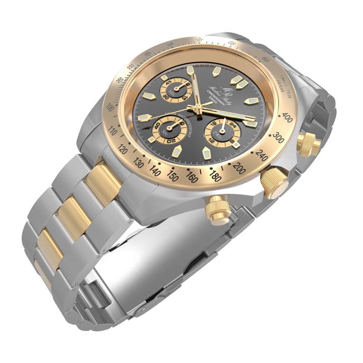 Markus Ruby - Wholesale Wrist Watch - Men's - Dakar Chronograph in Two-Tone Stainless Steel