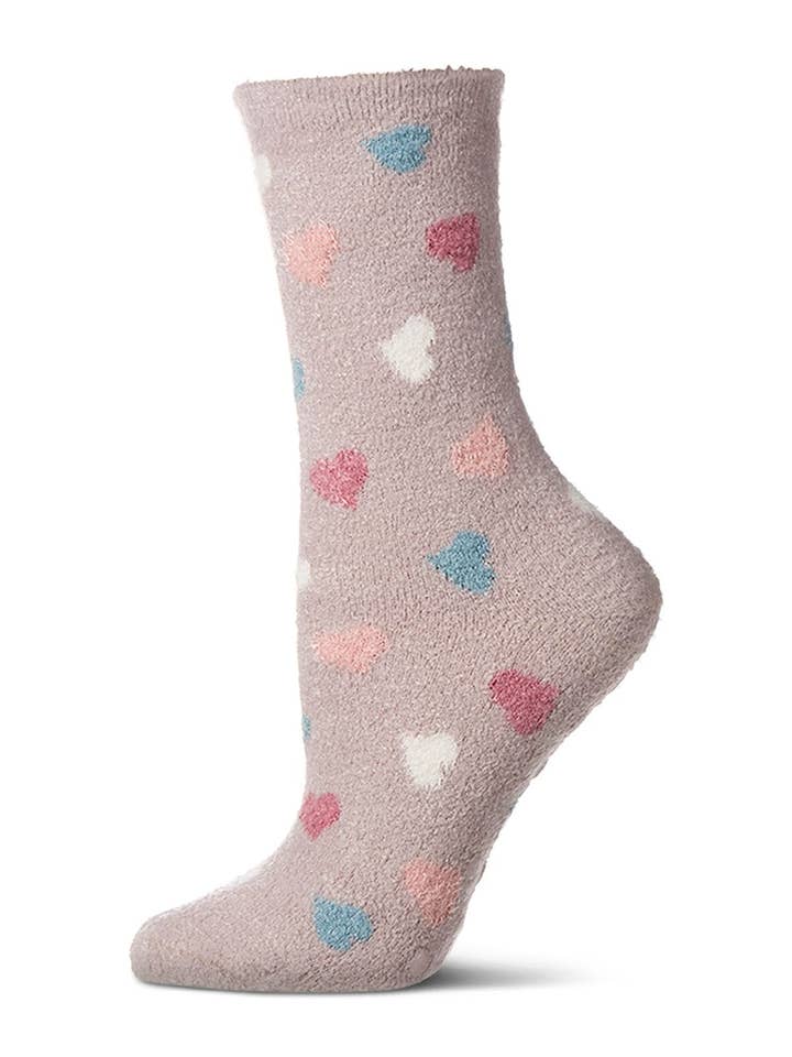 Cement All Over Hearts Non-Skid Lavender Infused Crew for wholesale on Faire