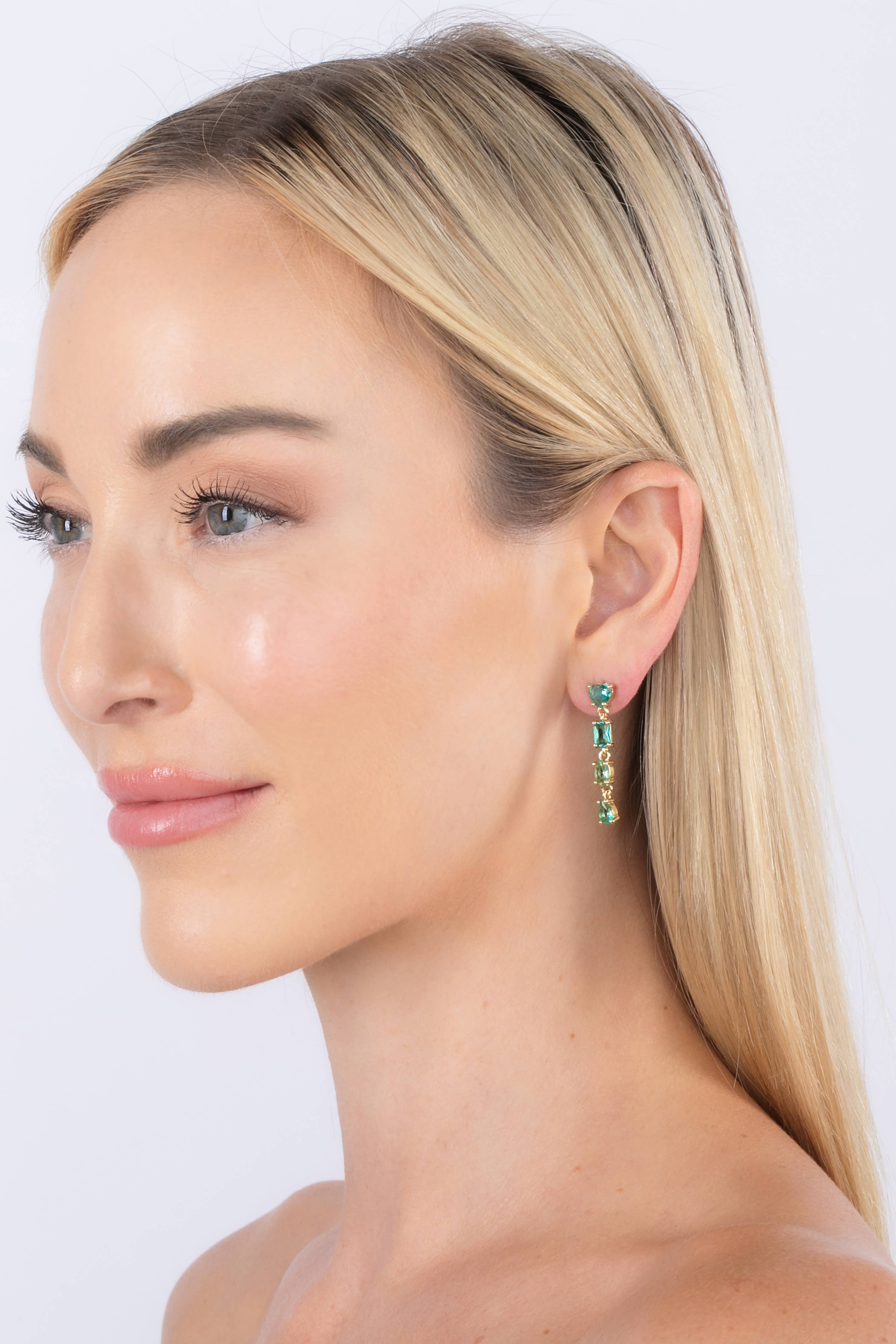 Eye Candy Los Angeles - Wholesale Dangle Earrings - Martina Green Drop Earrings1