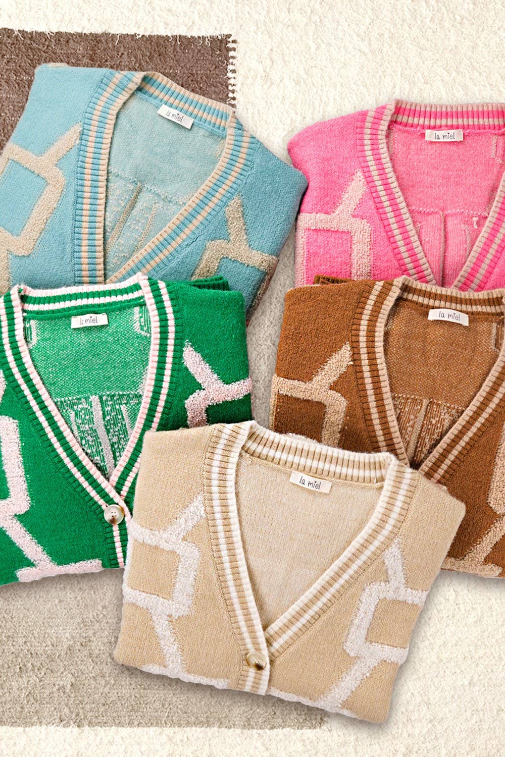 La Miel - Wholesale Cardigan - Women's - HCC2177-Loose Fit Drop Shoulder Cozy Knit Cardigan21