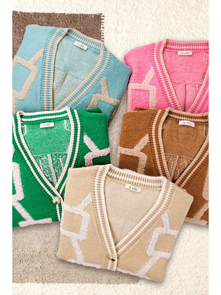 La Miel - Wholesale Cardigan - Women's - HCC2177-Loose Fit Drop Shoulder Cozy Knit Cardigan21