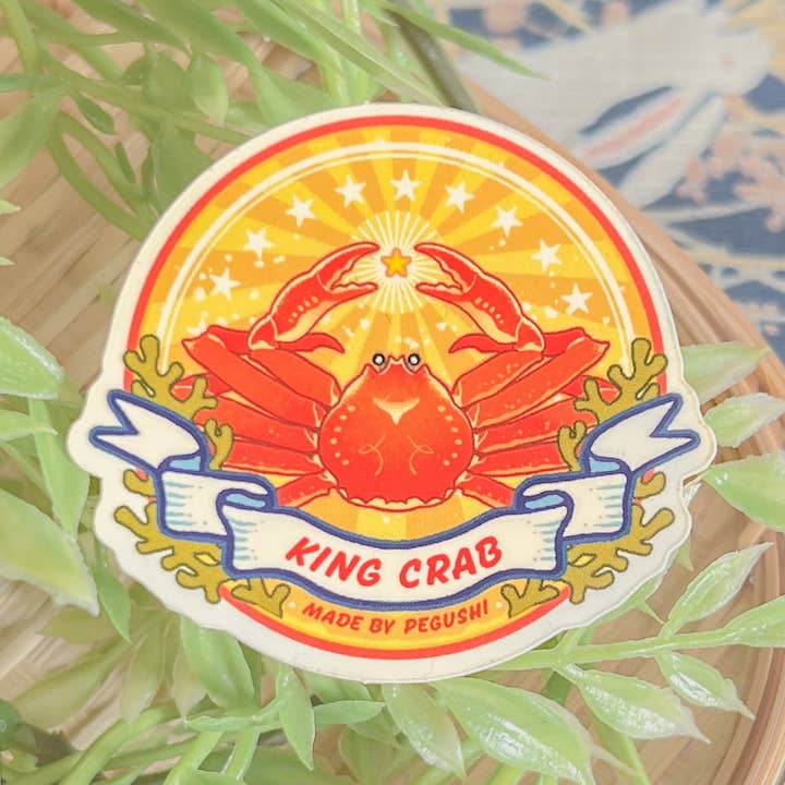 Kungskrabba-klistermärke för wholesale av Pegushi