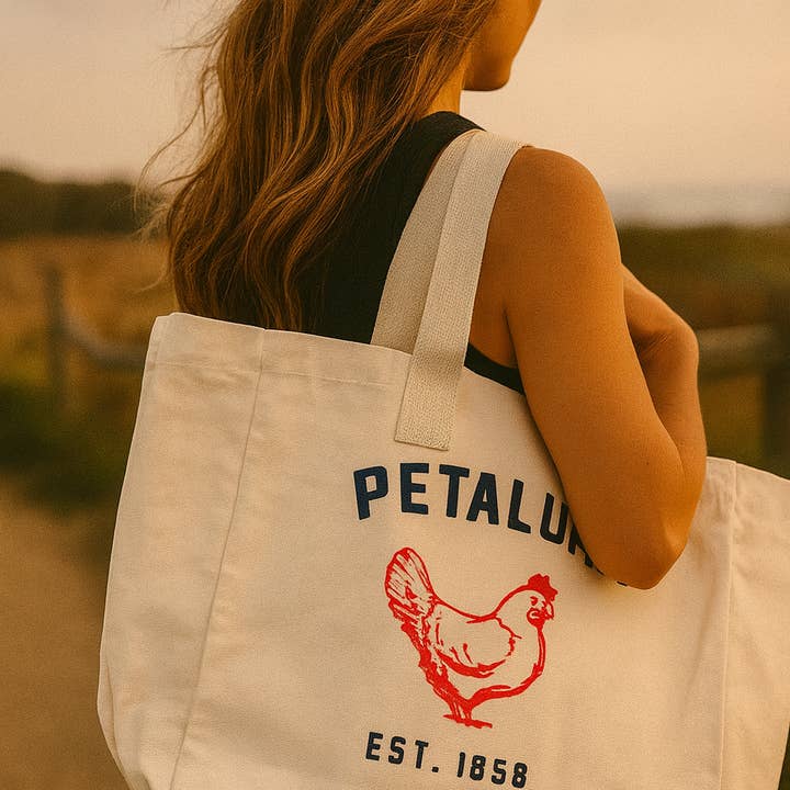 Luma Vintage Chicken Tote Bag - Natural for wholesale by Luma Vintage