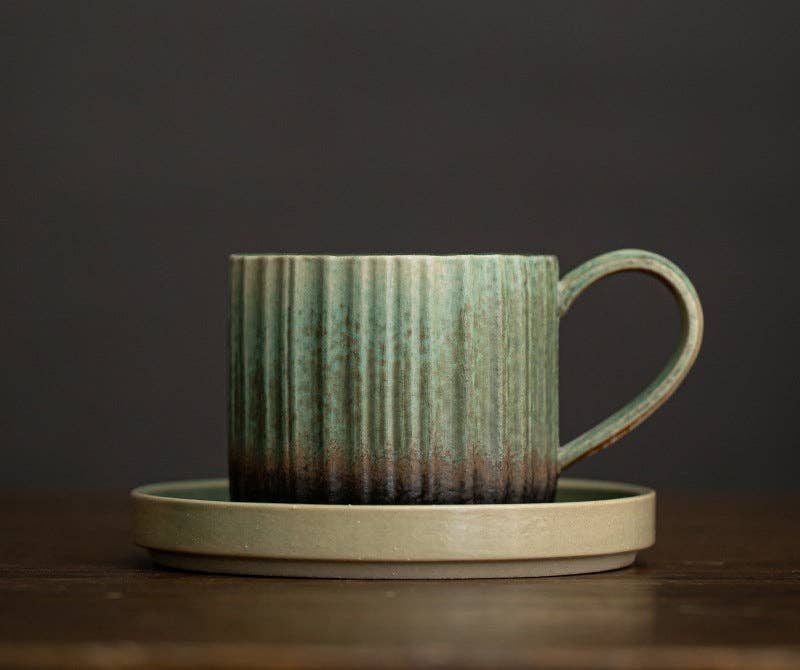 Gohobi （We cover U.S. import duties） - Wholesale Coffee Mug - Gohobi Japanese Style Ceramic Coffee Mug with Saucer Set 0072