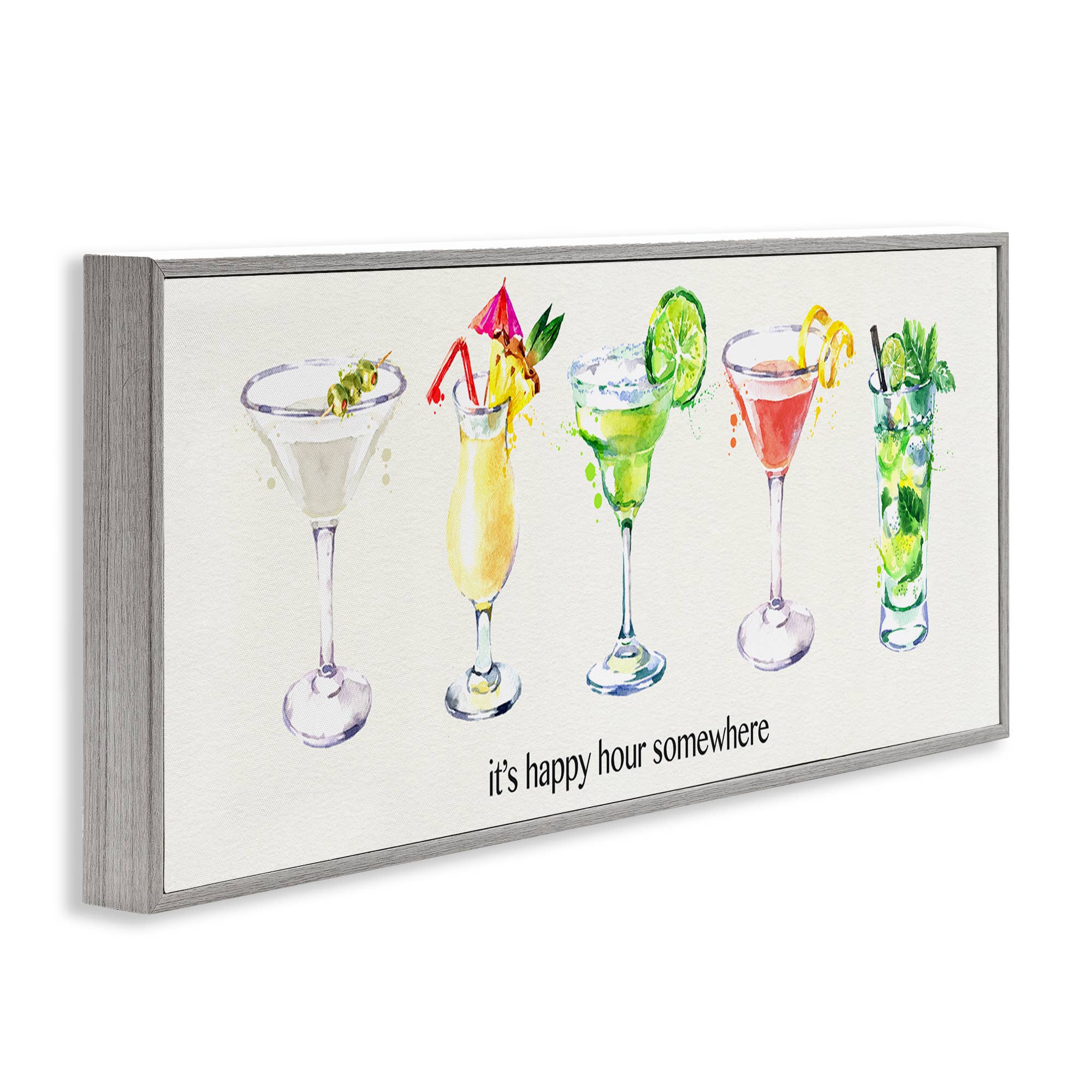 Stupell Industries - Wholesale Wall Sign - Happy Hour Somewhere Cocktails Framed Giclee10