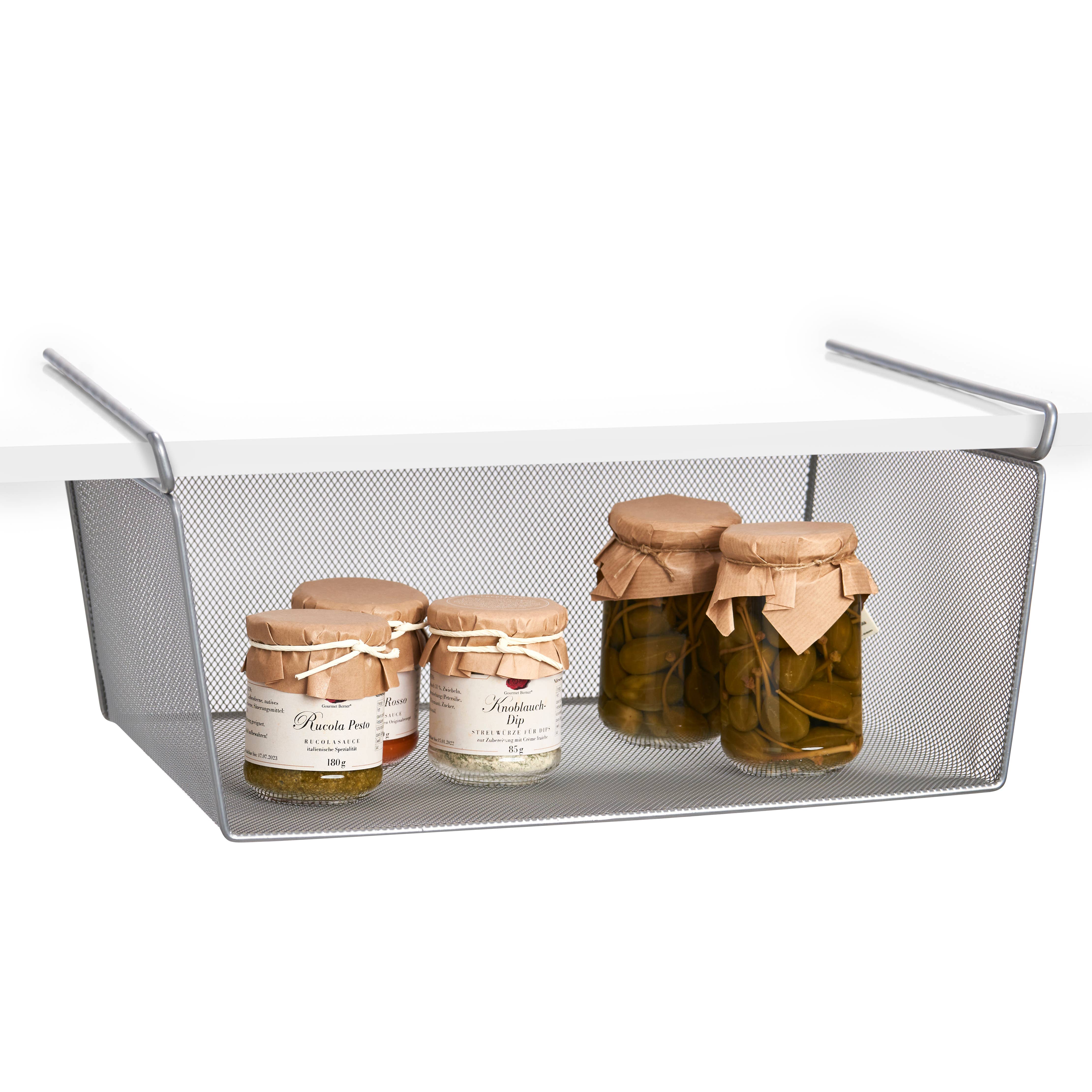 silver Sub-shelf rack, mesh for wholesale on Faire5