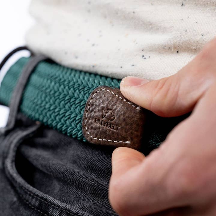 BILLYBELT - Wholesale Belt - Men's - Green pine elastic braided belt