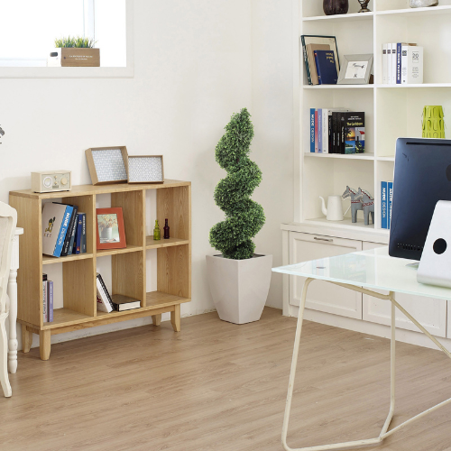 Larksilk – wholesale Artificial plant – Spiral Boxwood Topiary Tree In Black Pot - 36In.2