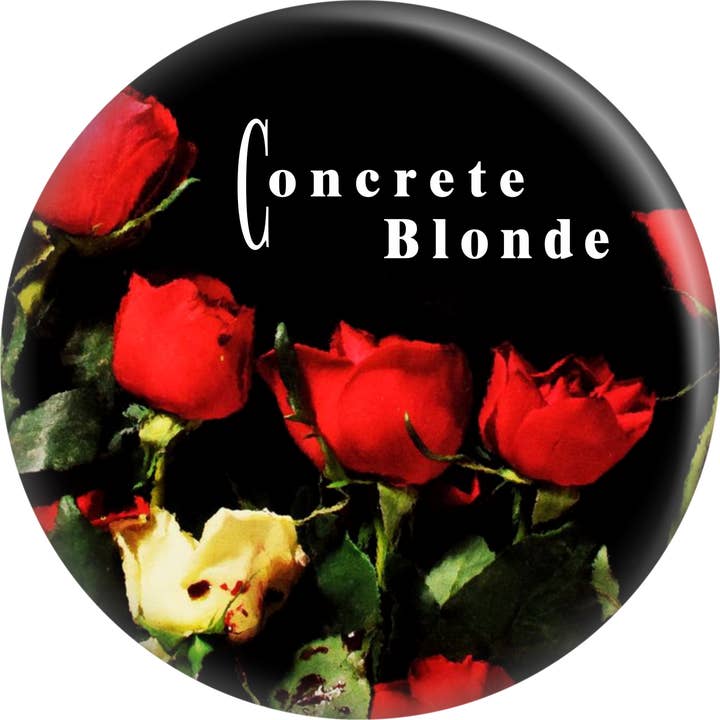 Pin-on Button - 1.25 Inch - Concrete Blonde - "Bloodletting" for wholesale by Square Deal Recordings & Supplies