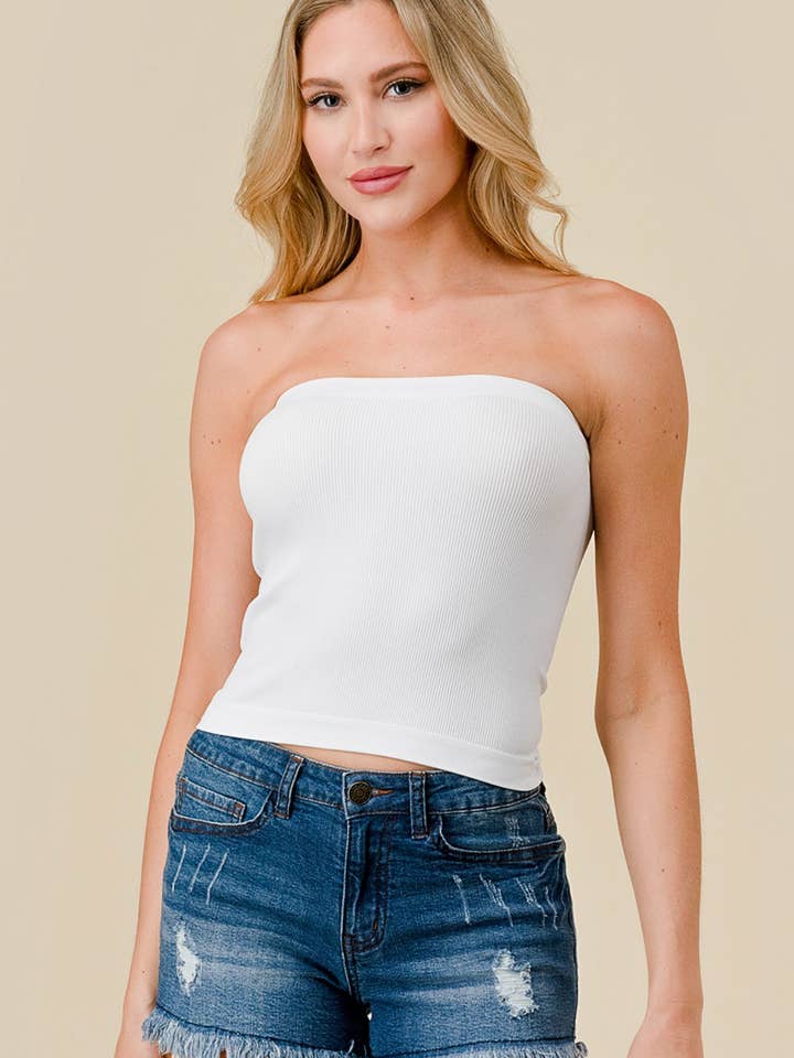 315L-BRA RIBBED LONG TUBE TOP for wholesale by MIO WHOLESALE