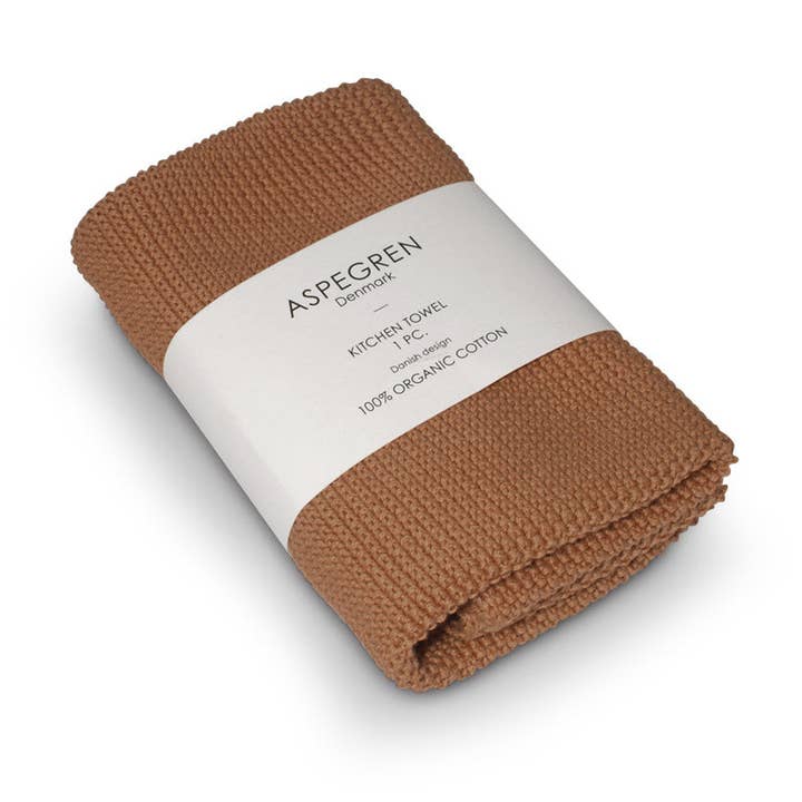 Kitchen Towel - 100% Organic - Knitted - Solid - Cafe Creme for wholesale by Aspegren Denmark