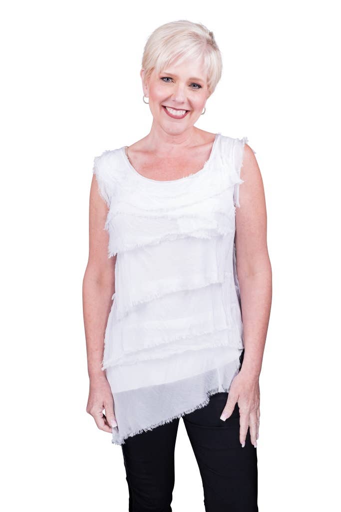 TINA Stephens Italy/Tees By Tina - Wholesale Blouse - Women's - Arianna Silk Ruffle Top (BT205)11