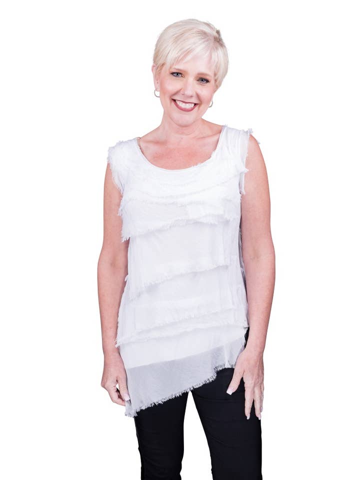 TINA Stephens Italy/Tees By Tina - Wholesale Blouse - Women's - Arianna Silk Ruffle Top (BT205)11