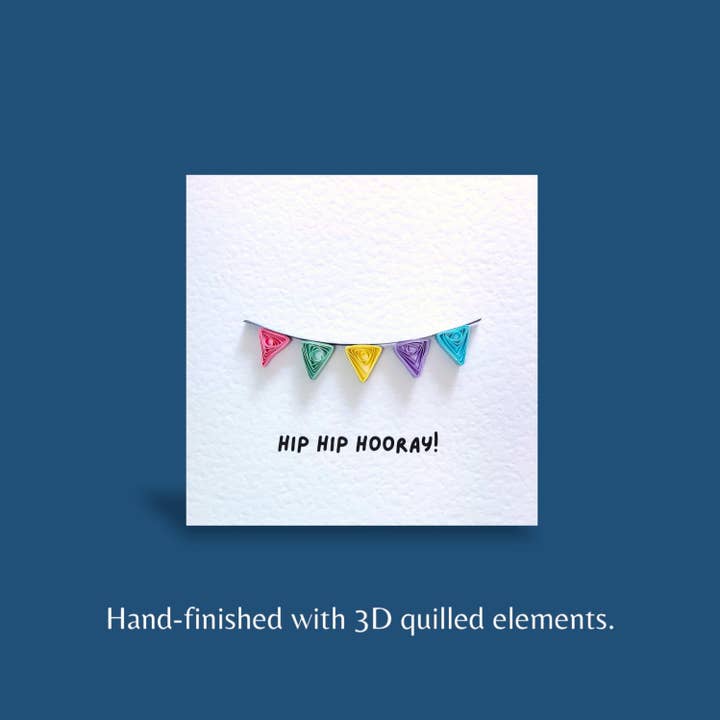 Tarjeta de felicitación artística 3D para celebraciones, fiestas o banderines para venta al por mayor de Crane and Quiller