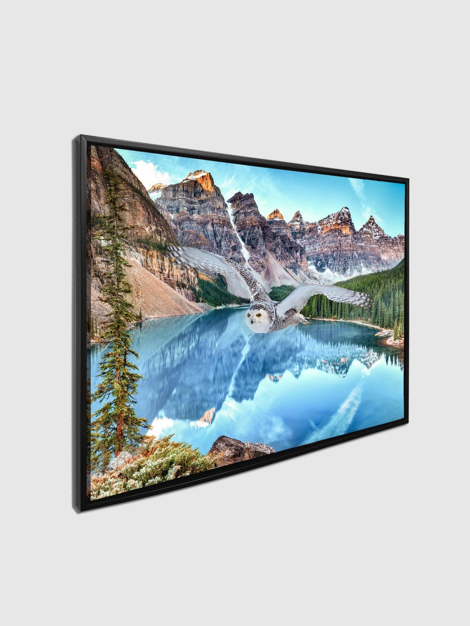 GTA ART - Vendita all'ingrosso Stampa artistica - Arte della fauna selvatica su tela - Gufo delle nevi a Banff - Opera d'arte stampata5